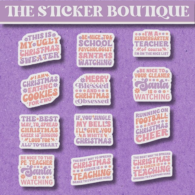 Sticker 12 In One Festive Cute Retro Christmas Cheer  (Créateur téléchargé)