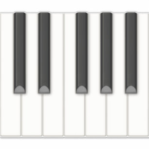Sticker 12 Touches de piano réalistes Clavier inclinable M