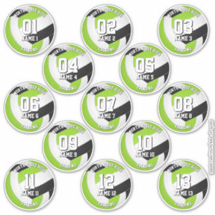 Sticker 13 couleurs d'équipe de volley-ball vert noir des 