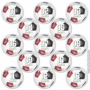 Sticker 13 joueurs de football couleurs de l'équipe de foo