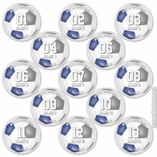Sticker 13 joueurs de football ensemble de couleurs d'équi