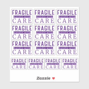 Sticker 13 Poignée Violette Fragile Avec Soin Petite Entre