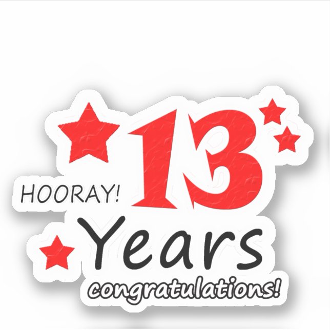 Sticker 13e anniversaire du Mariage - 13 ans Anniversaire (Devant)
