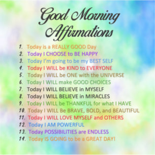 Sticker 14 Affirmations du bon matin - Pensée positive