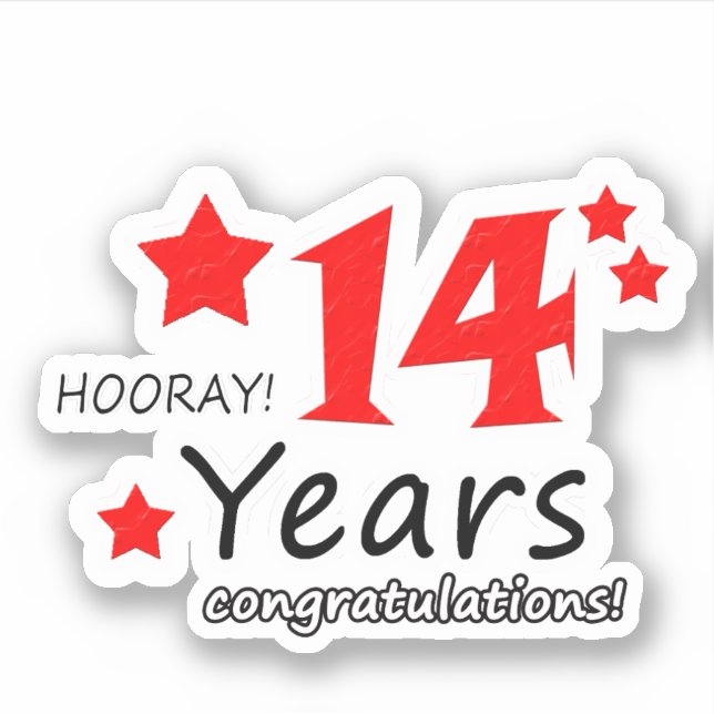 Sticker 14e anniversaire du Mariage - 14 ans Anniversaire (Devant)