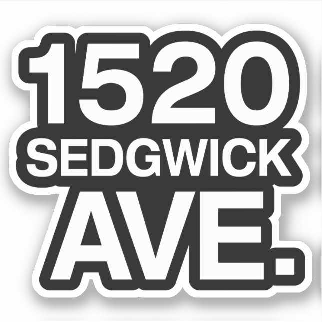 STICKER 1520 SEDGWICK AVE. (Devant)