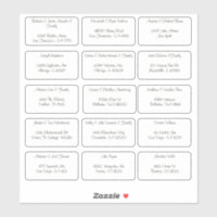 15 Nom de l'invité individuel Adresse