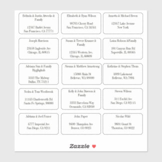 Sticker 15 Simple Individual Guest Name Address