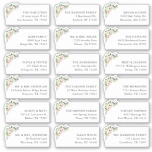 Sticker 18 Floral Faire-part de mariage Adresse d'expéditi