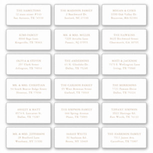 Sticker 18 Gold Mariage Guest Nom du bénéficiaire Adresse