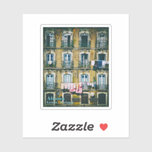 Sticker 18ème bâtiment en ruines dans le district d'Alfama