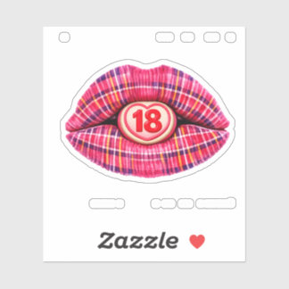 Sticker 18th birthday part Scottish tartan scotland gift