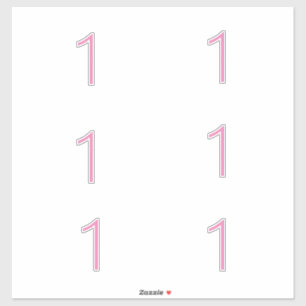 Sticker 1er Anniversaire Premier Rose Numéro Un Personnali