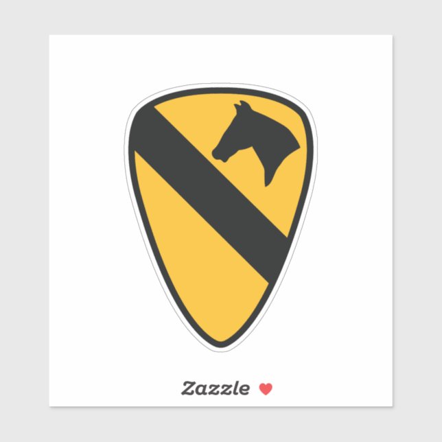 Sticker 1re division de cavalerie Badge (États-Unis) (Feuille)