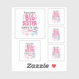 Sticker 2024 Big Sister Attente de nouveau bébé frère