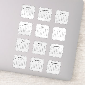 Sticker 2026 Rainbow Calendar