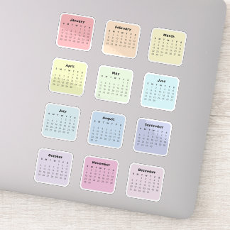 Sticker 2026 Rainbow Calendar