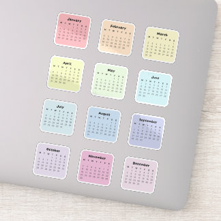 Sticker 2026 Rainbow Calendar