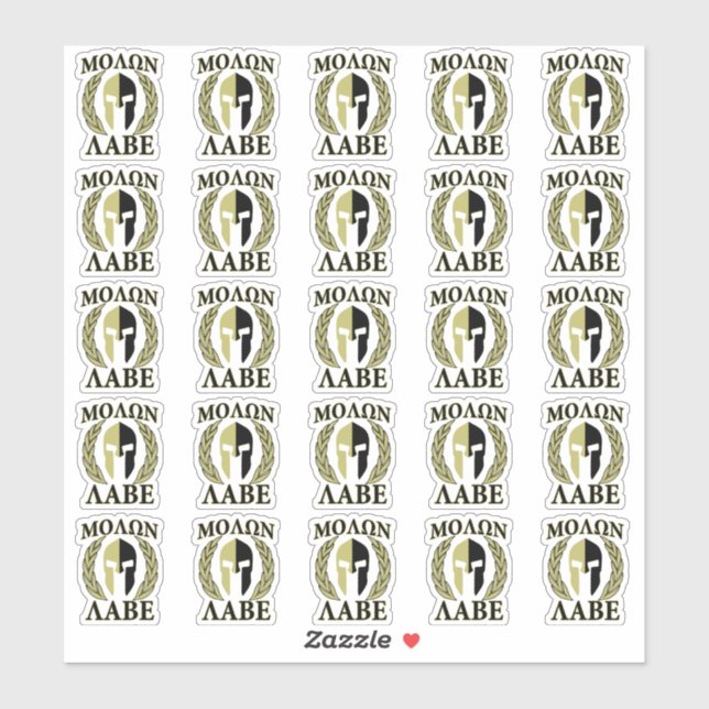 Sticker 20 Laurels de guerriers spartiates Molon Labe (Feuille)