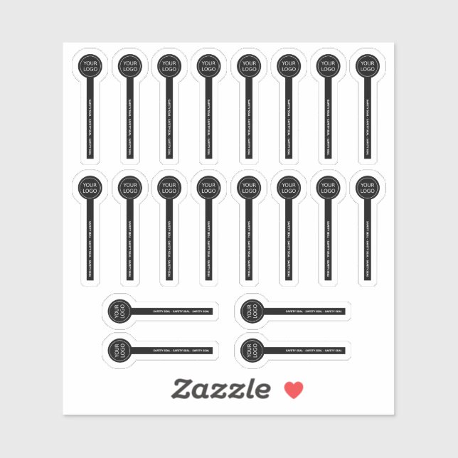 Sticker 20 phoques de sécurité de baume à lèvres transpare (Feuille)