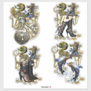 Sticker 21 Anniversaire Sculpture Steampunk