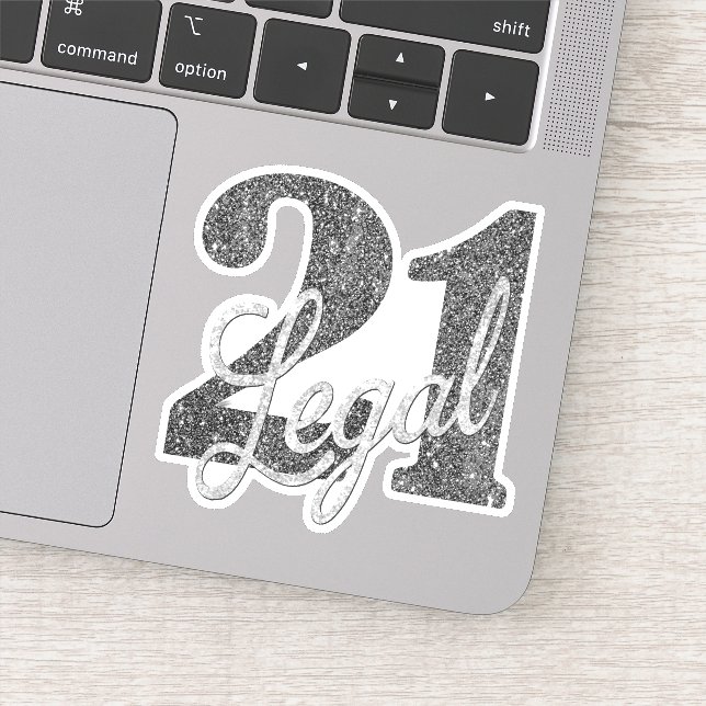 Sticker 21 et juridique | Parties scintillant Argent Faux  (Détail)