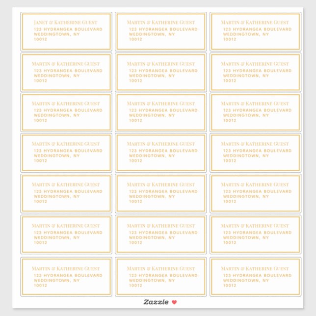 Sticker 21 Modèle d'adresse invité Chaque Gold de 1,75 x 4 (Feuille)