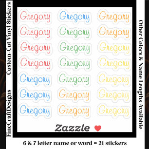 Sticker 21 Personnalisé Moderne 6/7 Lettres Nom Mot Lumine