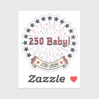Sticker 250 Bébé Amérique 250 Conception de feux d'artific