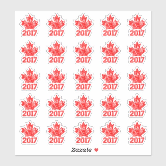 Sticker 25 Anniversaire canadien de la feuille d'érable 15 (Feuille)