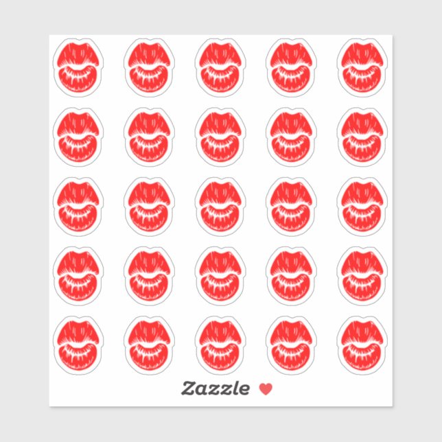 Sticker 25 Bouton rouge brillant (Feuille)