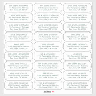 Sticker 27 destinataires mariages simples invités étiquett