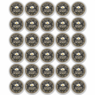 Sticker 2" Honey Standard Mason Jar Canning Lid avec margu