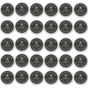 Sticker 2 pouces Normal Mason Jar Lid Vinyl Honey Noir