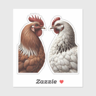 Sticker 2 Poulet de campagne ferme Mariage Barnyard