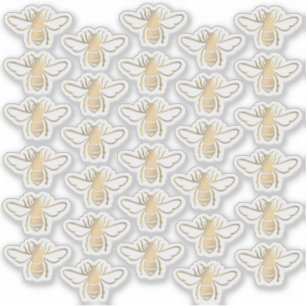 Sticker 30 abeilles à miel métallique de style Embossé