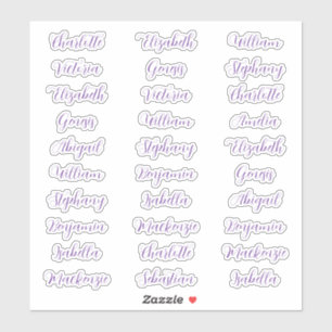 Sticker 30 prénoms de invité typographie écriture élégante