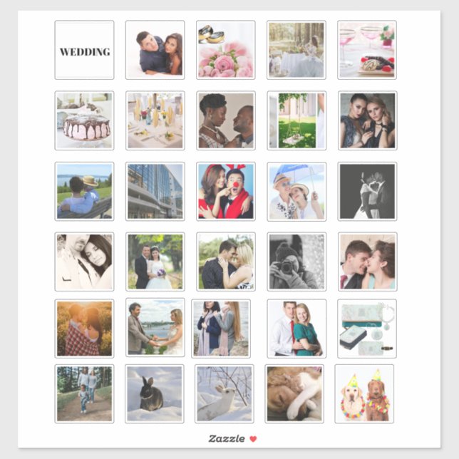 Sticker 30 x Journal de scrapbooking MARIAGE (Feuille)