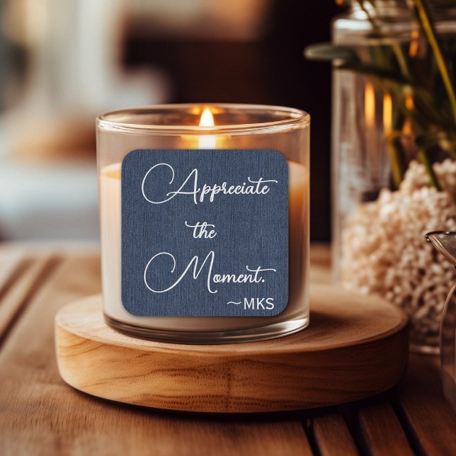 Sticker 3 pouces Bleu, Monogramme et Affirmation P (Créateur téléchargé)