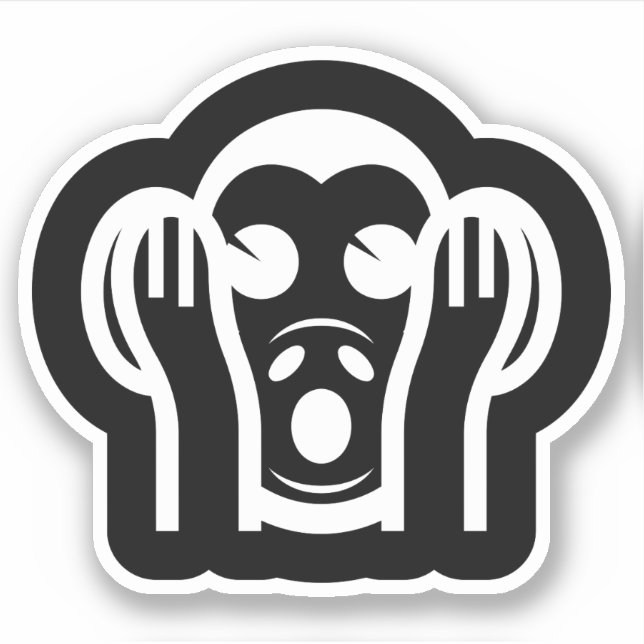 Sticker 3 Singes Sages Kikazaru 聞 か ざ る N'Écouter AUCUN Em (Devant)