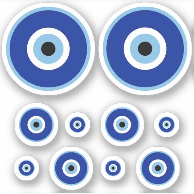 Sticker 3 Tailles Coupe personnalisée de l'oeil nazi bleu  (Devant)