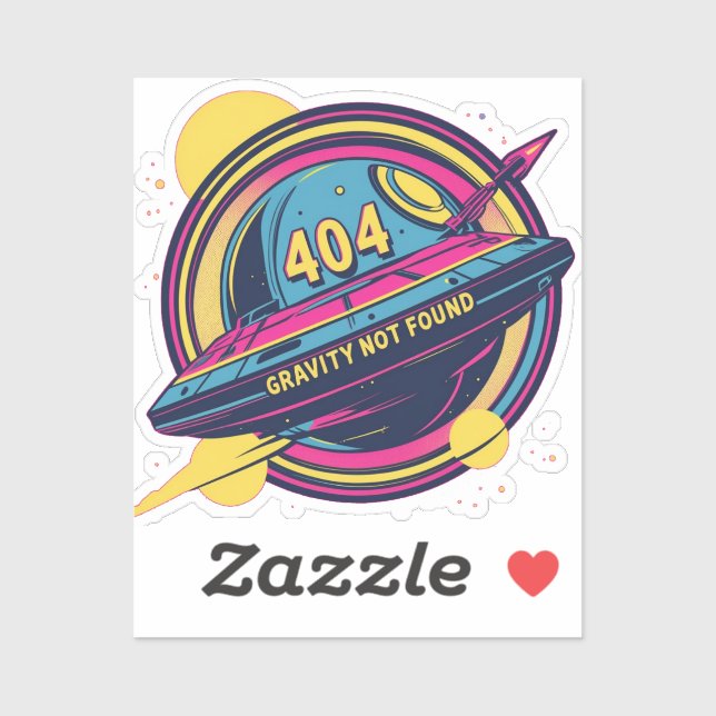 Sticker 404 Gravité introuvable - Art Spop Rétro (Feuille)