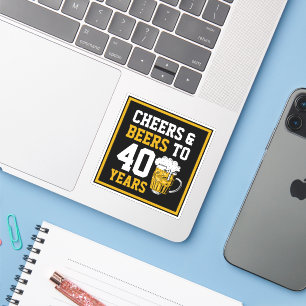 Sticker 40e anniversaire Cheers & Bières à 40 ans
