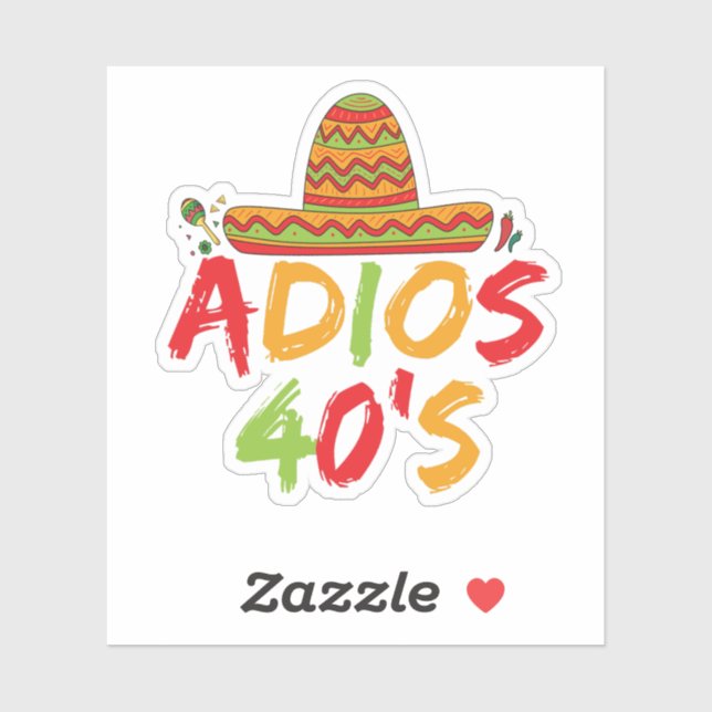 Sticker 40e anniversaire de la fête mexicaine Cinco de May (Feuille)