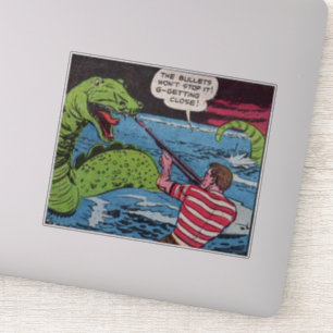 Sticker 40s Bande dessinée d'horreur d'âge d'or vintage