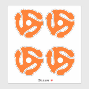 Sticker 4 COOL Rétro Vintage Orange entretoise 45 DJ