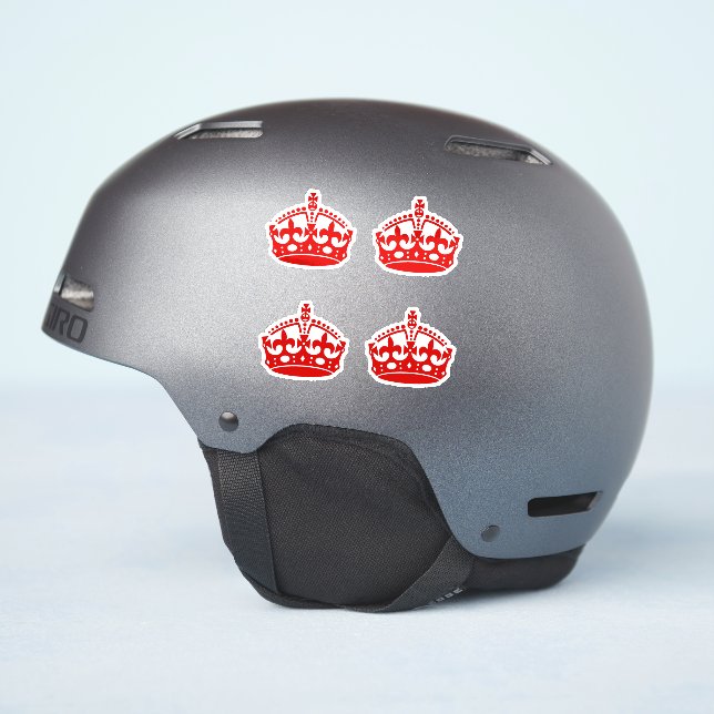 Sticker 4 Gardez le calme rouge couronne (Côté casque)