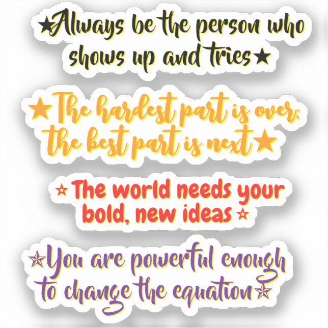 Sticker 4 Inspirational Quotes for High School Graduates | (Recto)