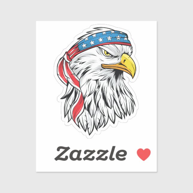 Sticker 4 juillet aigle américain (Feuille)