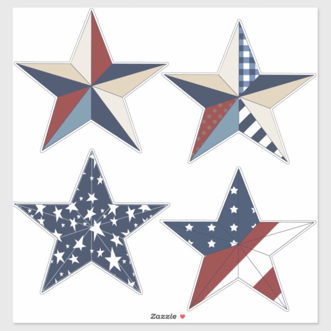 Sticker 4 juillet | Étoiles patriotiques (Feuille)